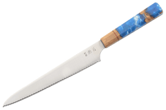 Hatsukokoro 1K6 Custom Blue Epoxy Bread Knife 240mm