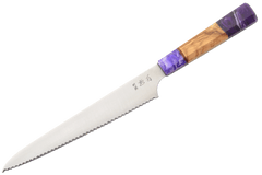 Hatsukokoro 1K6 Custom Purple Epoxy Bread Knife 240mm