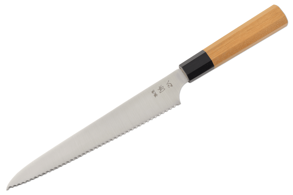 Hatsukokoro 1K6 Teak & Horn Bread Knife 240mm