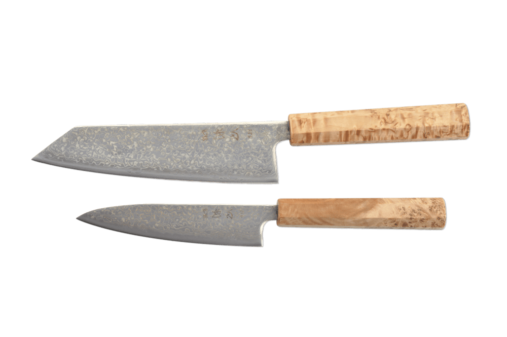 Hatsukokoro Hikari Damascus SLD Custom Amboyna Duo