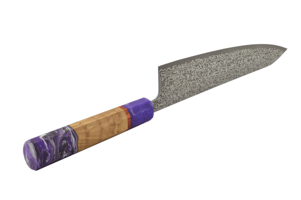 Hatsukokoro Hikari Damascus SLD Custom Gyuto 210mm - Kakushin