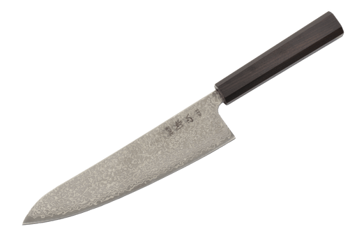 Hatsukokoro Hikari Damascus SLD Ebony Gyuto 210mm - Kakushin