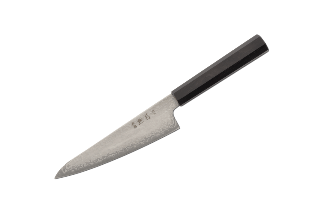 Hatsukokoro Hikari Damascus SLD Ebony Ko-Santoku 150mm