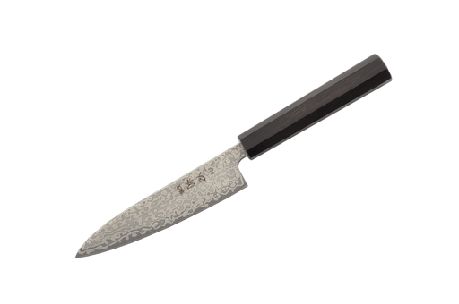 Hatsukokoro Hikari Damascus SLD Ebony Petty 130mm - Kakushin