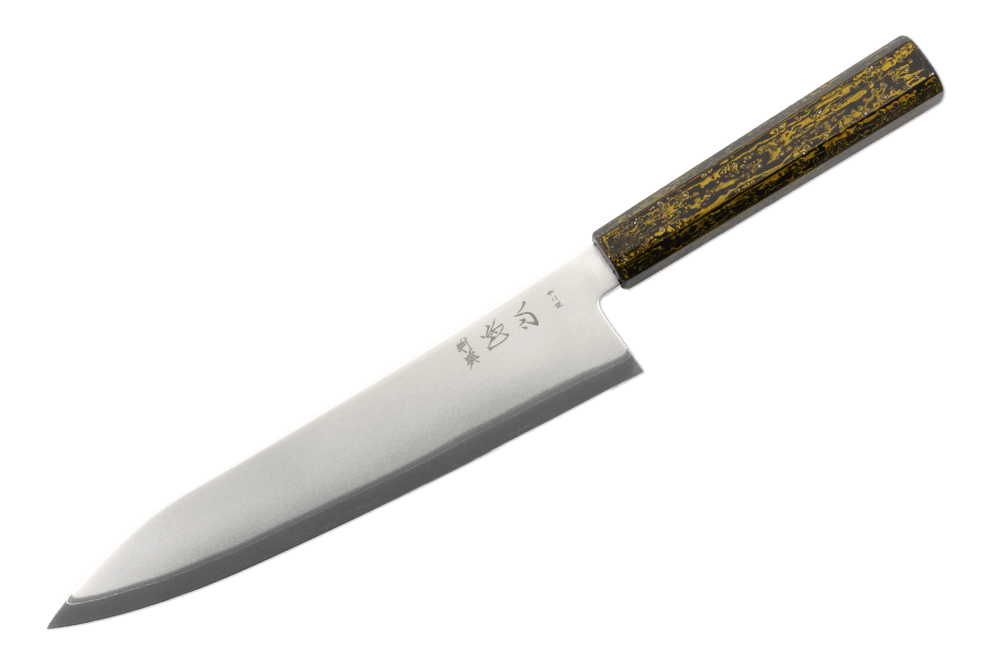 Gyuto Hatsukokoro Kaijin Blue 2 en époxy Spirkle, 210mm