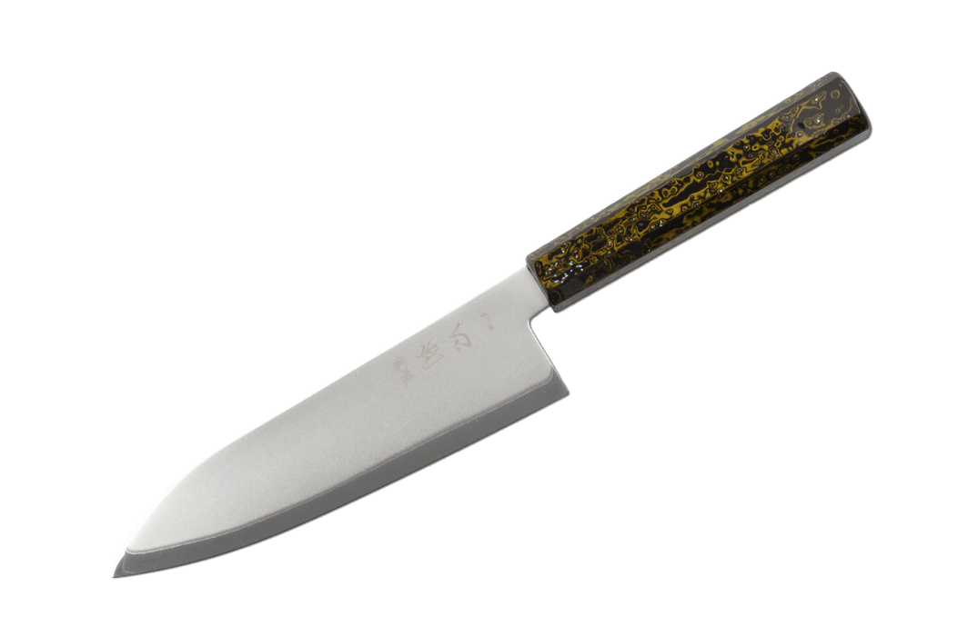 Hatsukokoro Kaijin Blue 2 Epoxy Spirkle Santoku 180mm - Kakushin