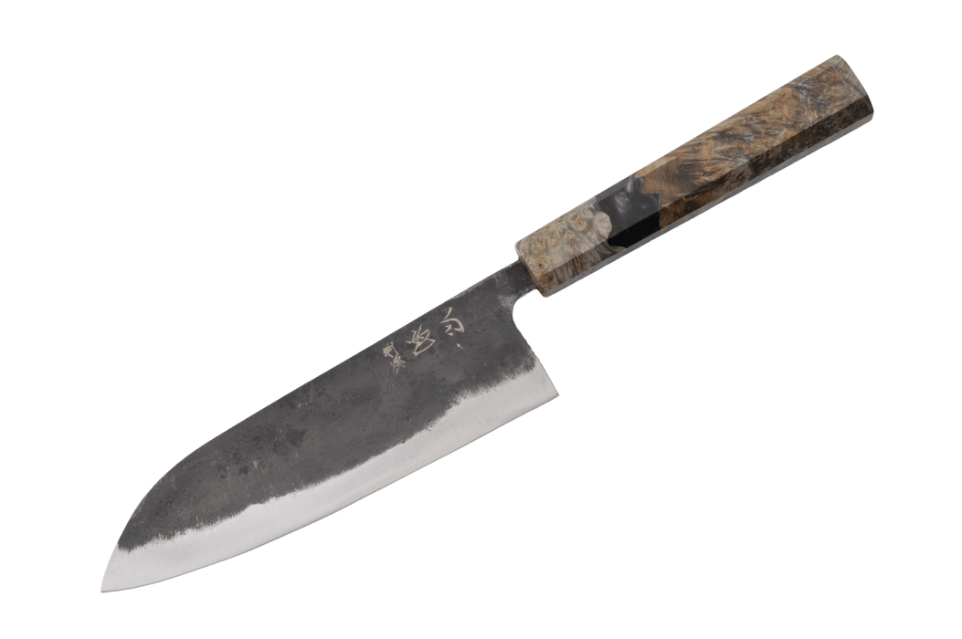 Hatsukokoro Kurogane Birch & Epoxy Santoku 165mm - Kakushin