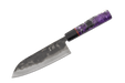 Hatsukokoro Kurogane Custom Purple Swirl Santoku 165mm - Kakushin