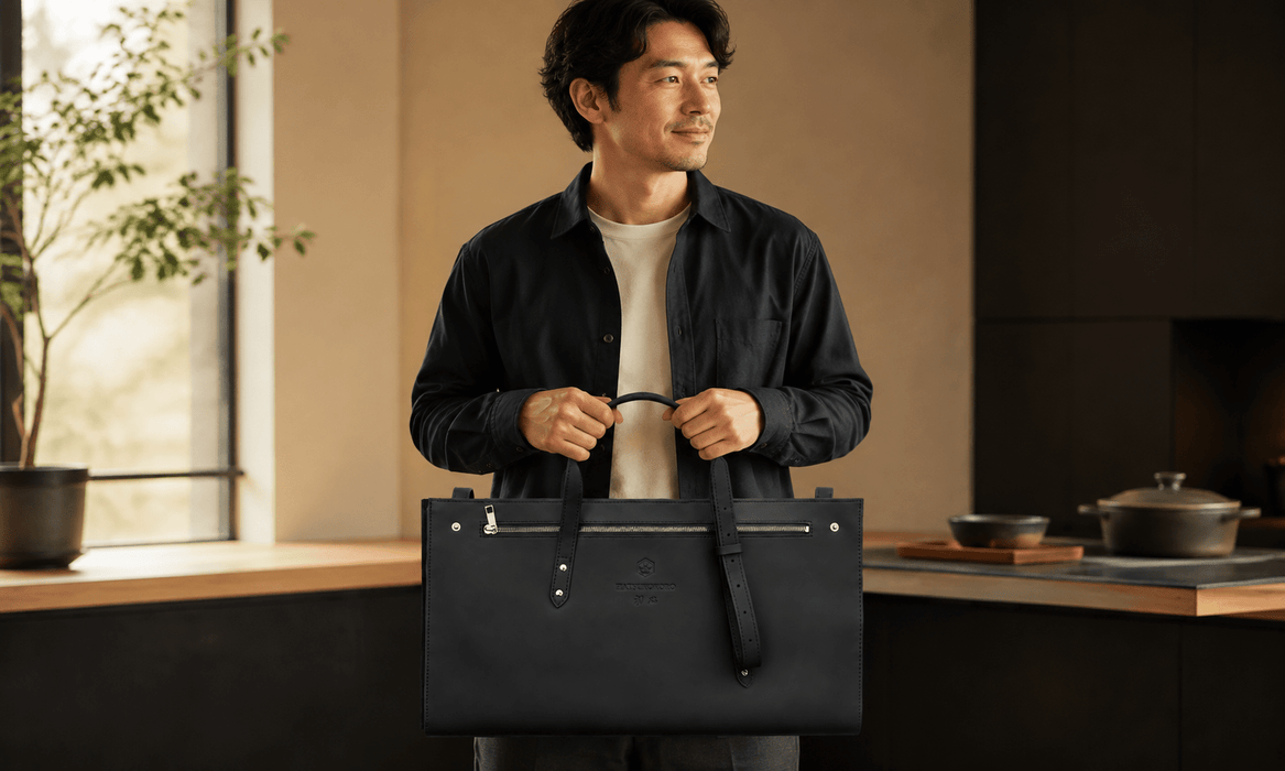 Hatsukokoro Luxury Leather & Microfiber Knife Bag (10 Slots) - Kakushin