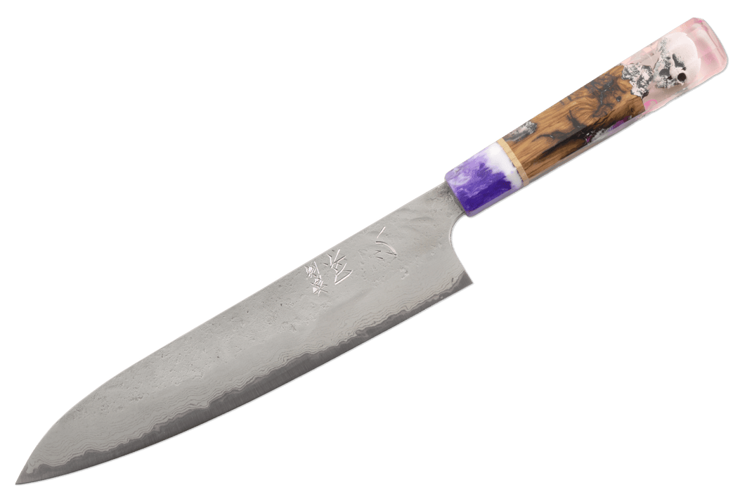 Hatsukokoro Ryusui AO2 Damascus Custom Skull Gyuto 240mm - Kakushin