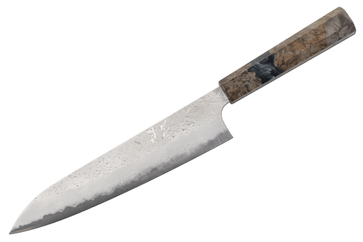 Hatsukokoro Ryusui AO2 Damascus Stab Epoxy Gyuto 240mm - Kakushin