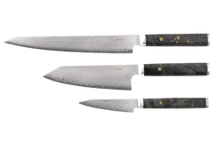 Ensemble de 3 couteaux Hazaki Pro en bois d'érable noueux
