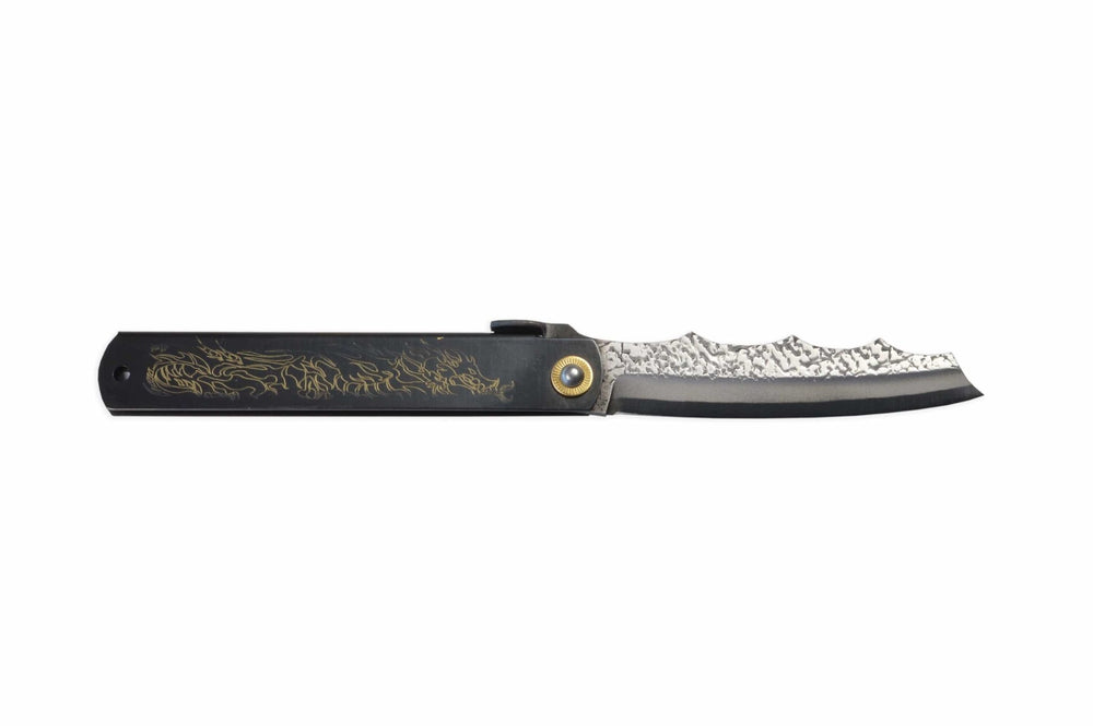 Higonokami Ryubu-Dragon Noir Couteau de Poche 90mm