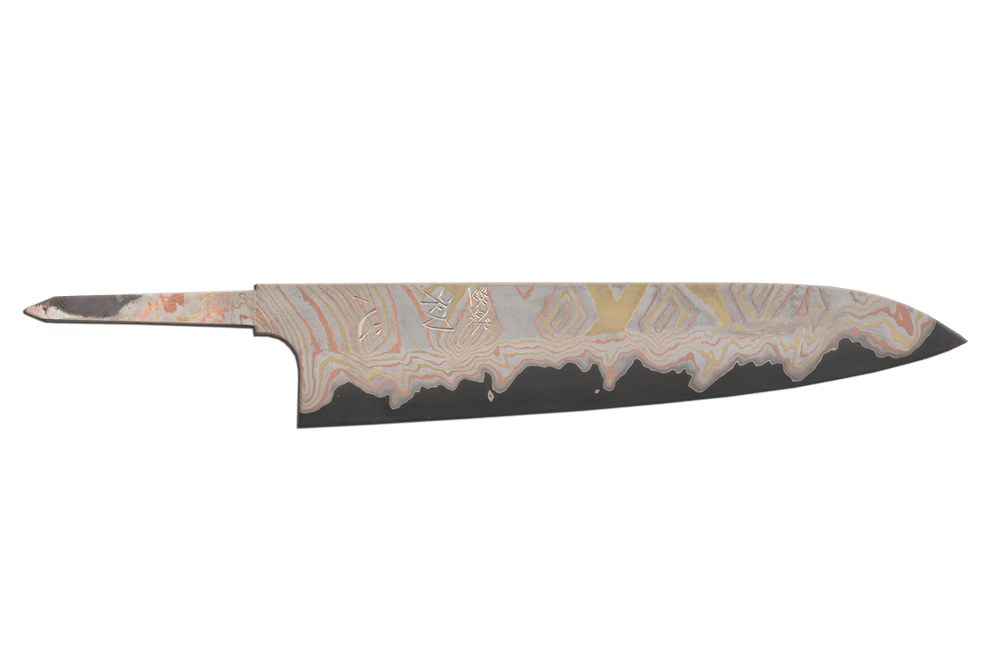 Irodori Ao2 Kurozome Rainbow Damascus Gyuto 240mm (Blade Only)