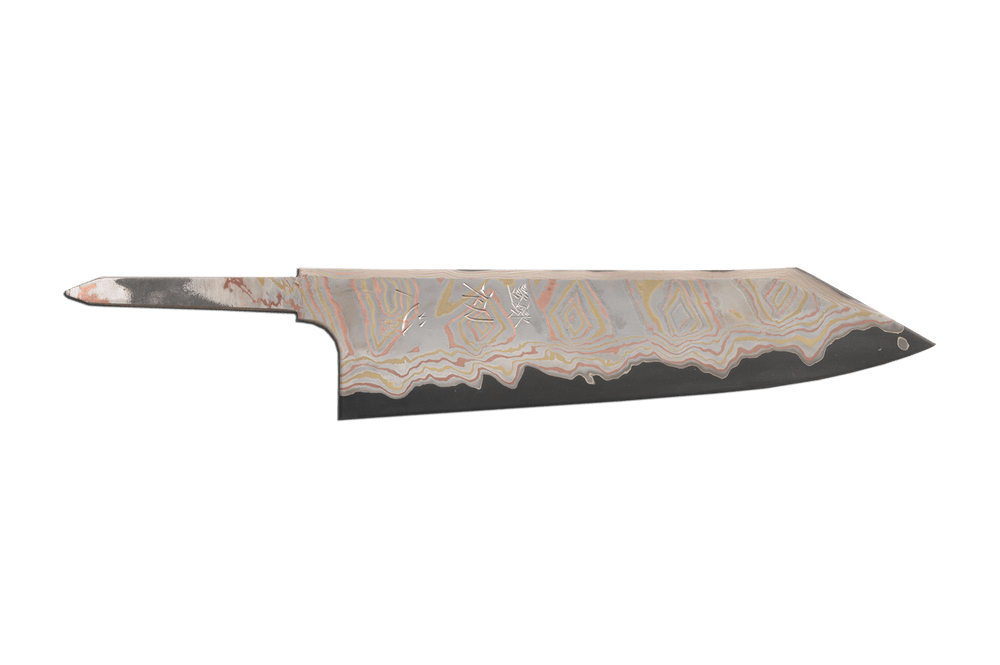 Irodori Ao2 Kurozome Rainbow Damascus Kiritsuke 210mm (Lame seule)