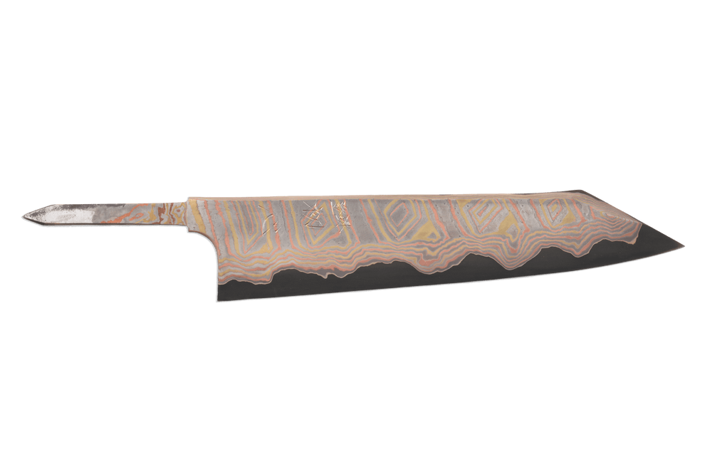 Irodori Ao2 Kurozome Rainbow Damascus Kiritsuke 240mm (Blade Only)