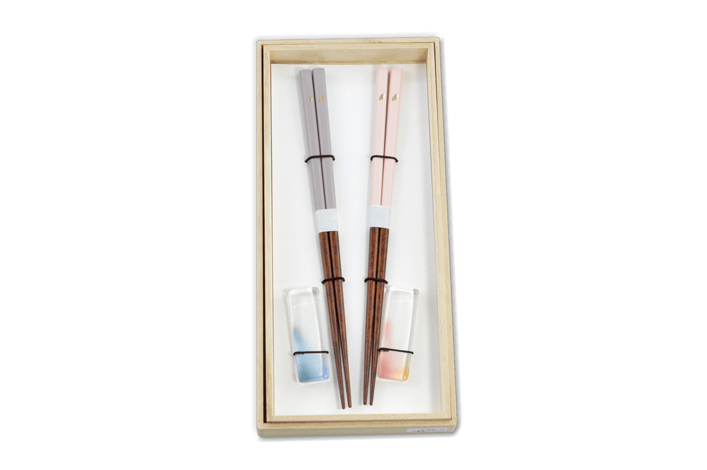 Japanese Duo Glass Rest Chopsticks (Pair)