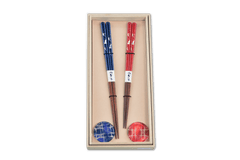 Japanese His & Hers Glass Rest Chopsticks (Pair)