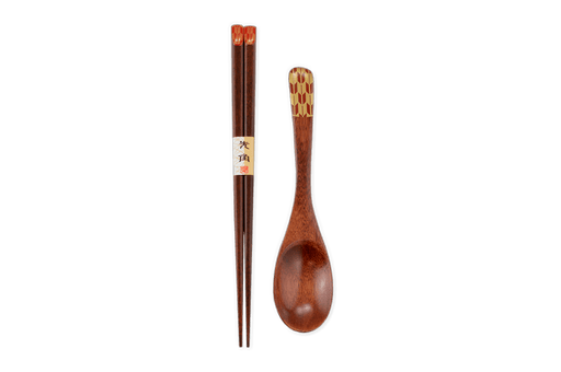 Japanese Red Lacquered Chopsticks and Spoon - Kakushin
