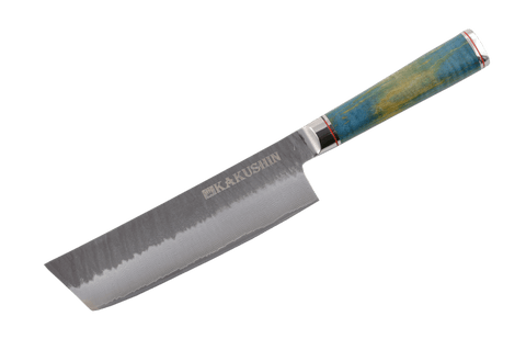 Kaien Damascus Kurouchi (Blue) Nakiri 170mm