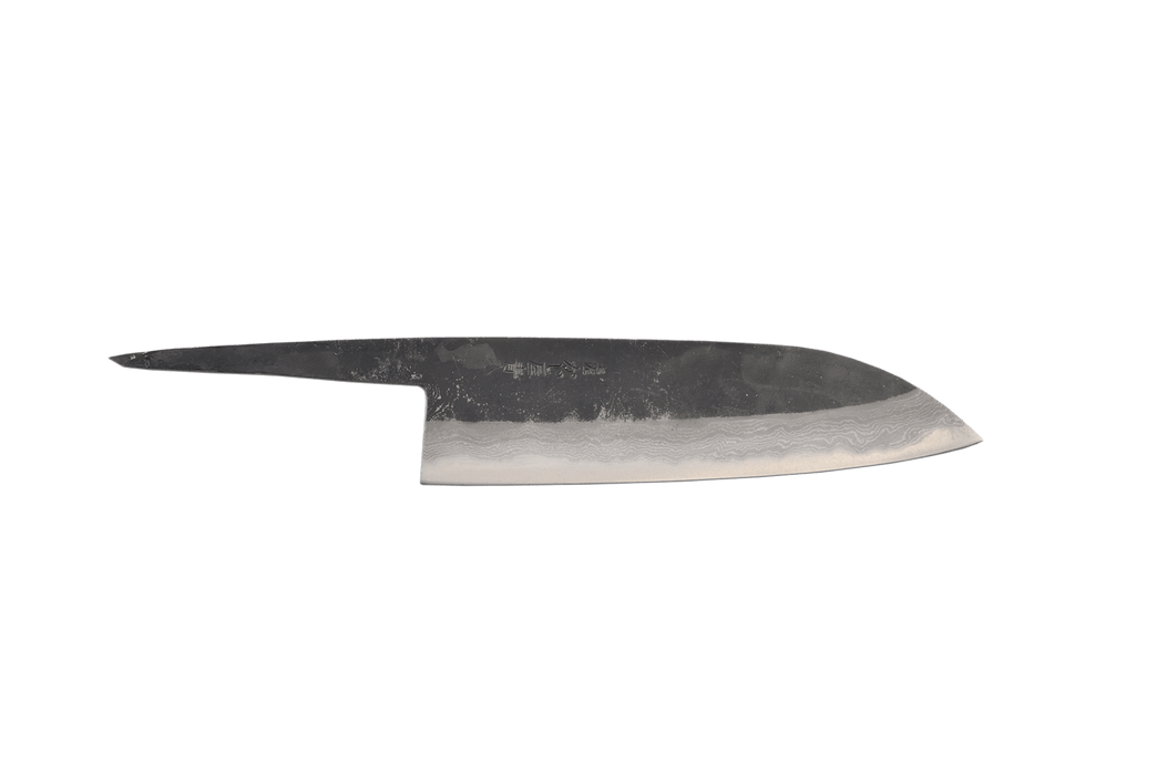 Kajiwara Ao Kurouchi - Damas Santoku 165mm (Blade Only) - Kakushin