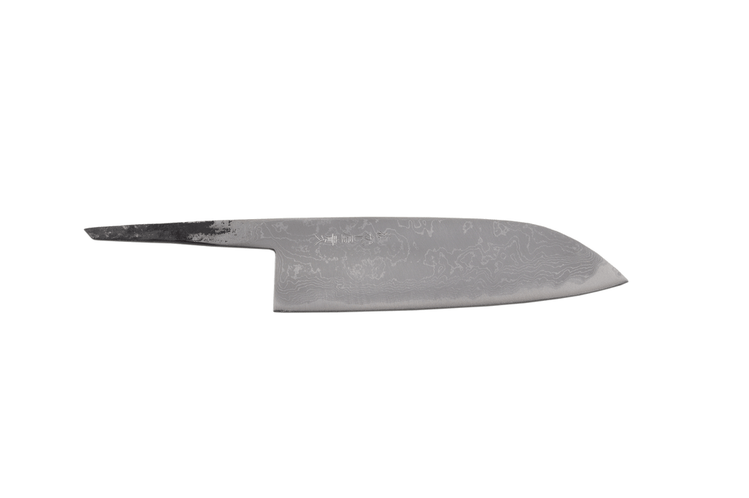 Kajiwara Ao Migaki - Damas Santoku 165mm (Blade Only) - Kakushin