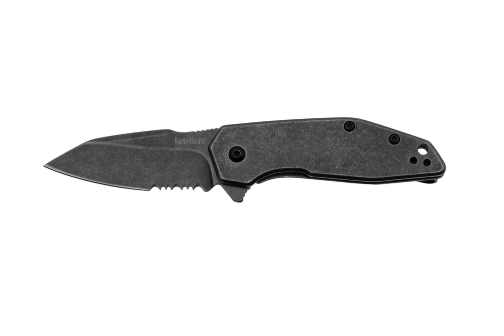 Couteau de poche Kershaw Gravel - Demi-dentelé (BlackWash) 65mm