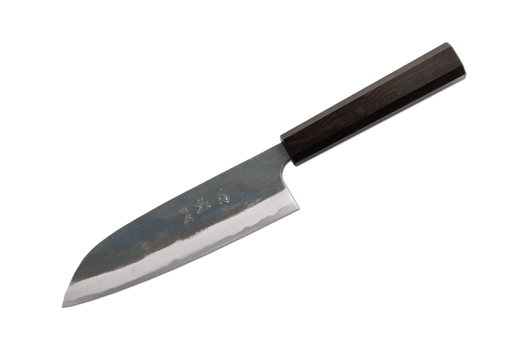 Kokugei Blue 1 Ebony Kurouchi Santoku 165mm - Kakushin