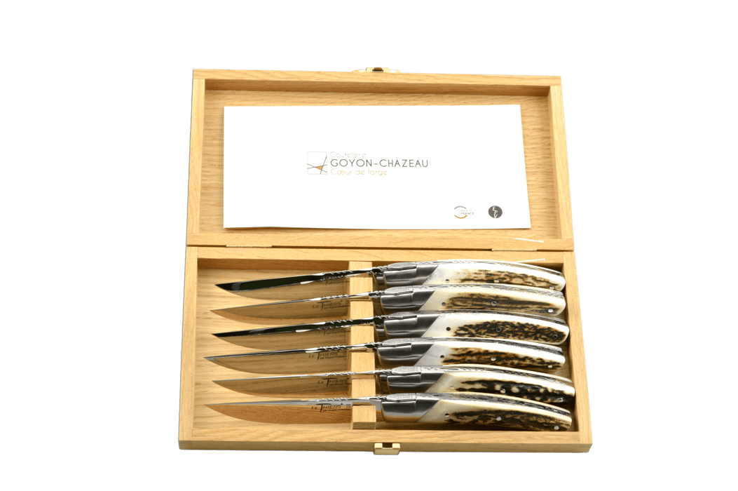 Le Thiers Pirou Prestige Dear Horn Steak Knives Set 112mm - Kakushin