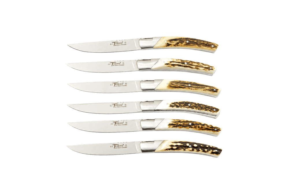Le Thiers Pirou Prestige Dear Horn Steak Knives Set 112mm