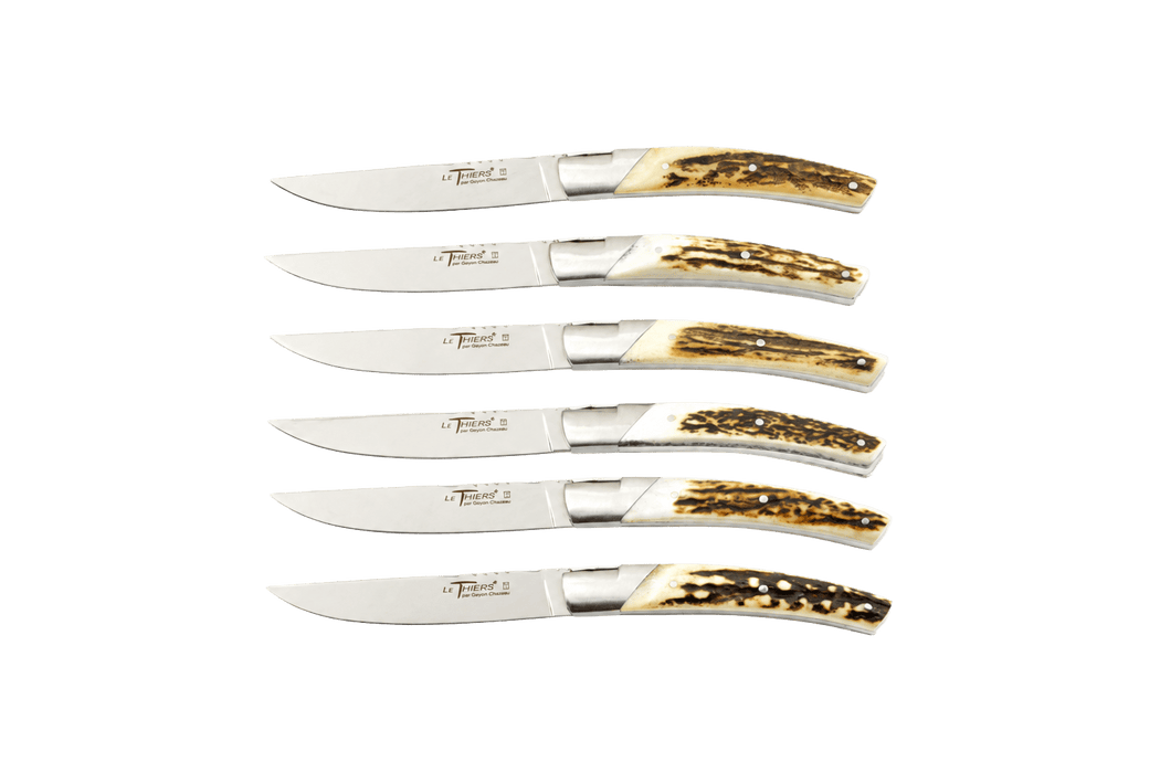 Le Thiers Pirou Prestige Dear Horn Steak Knives Set 112mm - Kakushin