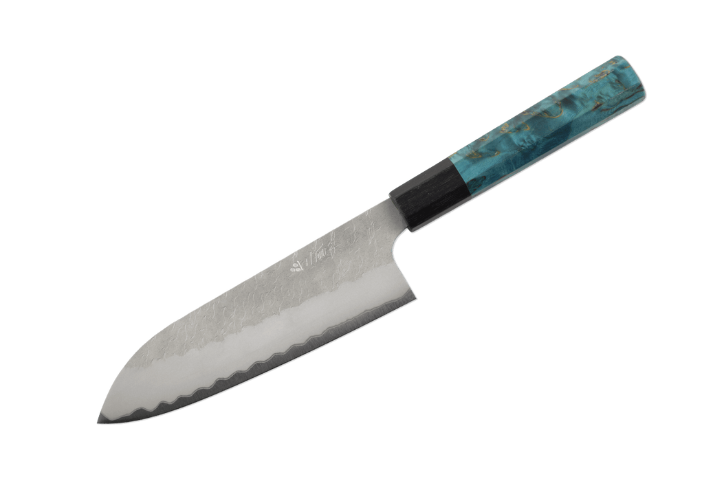 Nigara Hamono AOS Custom Blue Santoku 165mm - Kakushin