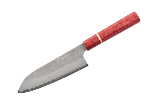 Nigara Hamono AOS Custom Red Santoku 165mm - Kakushin