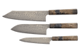 Nigara SG2 Anmon Damascus Stab Epoxy 3-Pcs Knife Set - Kakushin