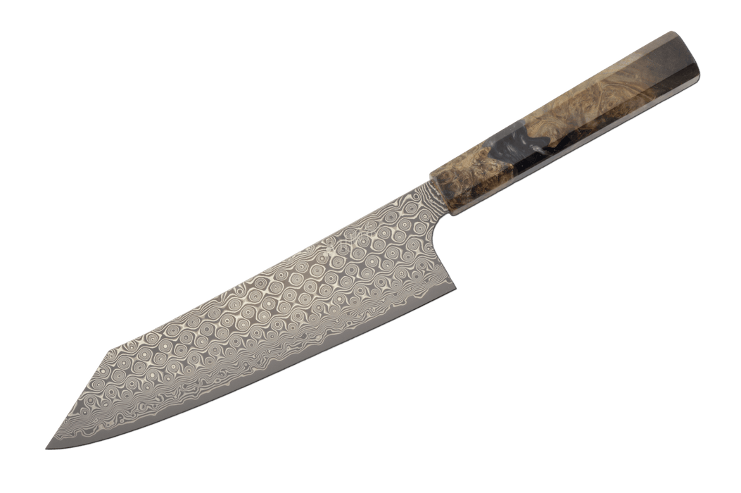 Nigara SG2 Anmon Damascus Stab Epoxy Kiritsuke 210mm - Kakushin