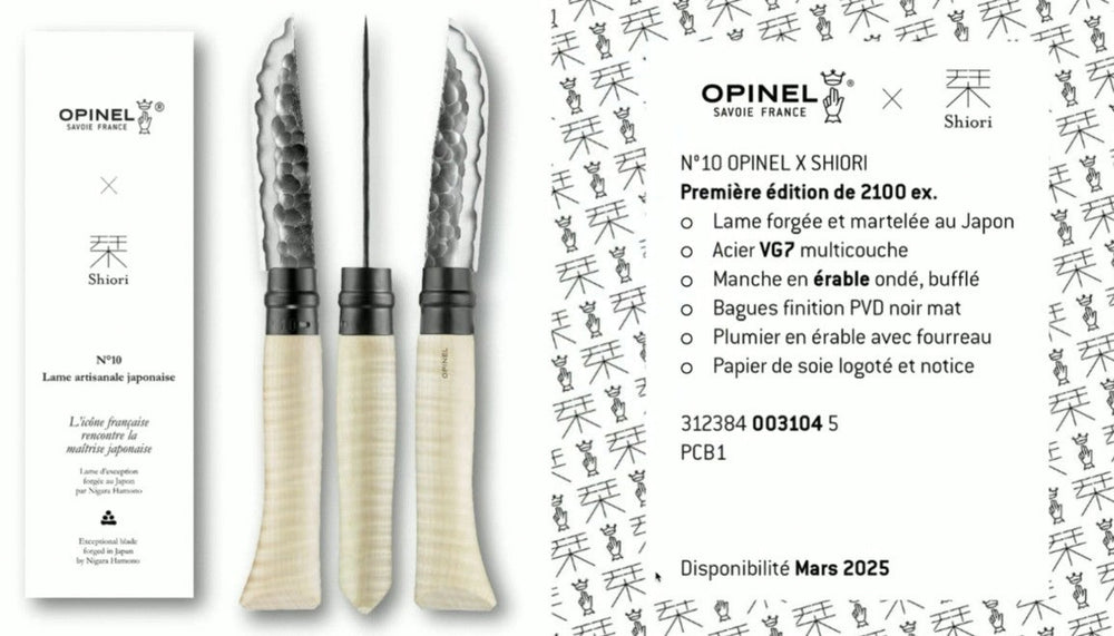 Opinel X Shiori (Nigara Hamono) Couteau Opinel #10 100mm