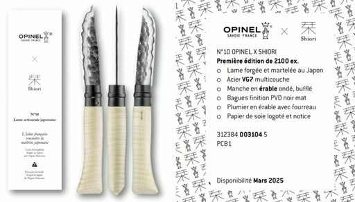 Opinel X Shiori (Nigara Hamono) #10 Opinel Knife 100mm (Pre - Order) - Kakushin