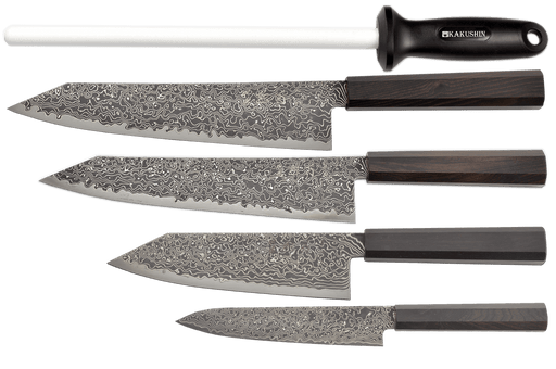 Ryuhyo Kurozome R2/SG2 Black Damascus 5-Pcs Set - Kakushin
