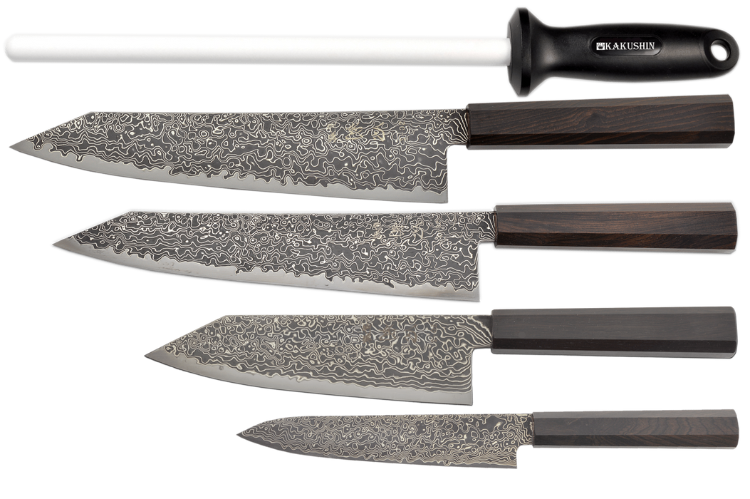 Ryuhyo Kurozome R2/SG2 Black Damascus 5-Pcs Set