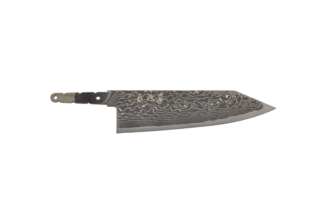 Ryuhyo Kurozome R2/SG2 Damascus Bunka 180mm (Blade Only) - Kakushin