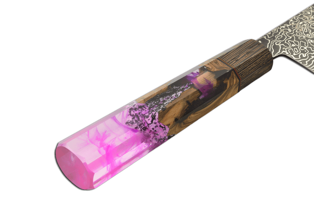 Ryuhyo Kurozome R2/SG2 Damascus Custom Santoku 170mm - Kakushin