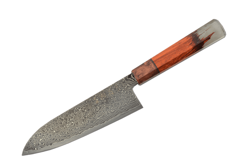 Ryuhyo Kurozome R2/SG2 Damascus Custom Santoku 170mm - Kakushin