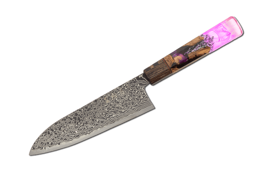 Ryuhyo Kurozome R2/SG2 Damascus Custom Santoku 170mm - Kakushin