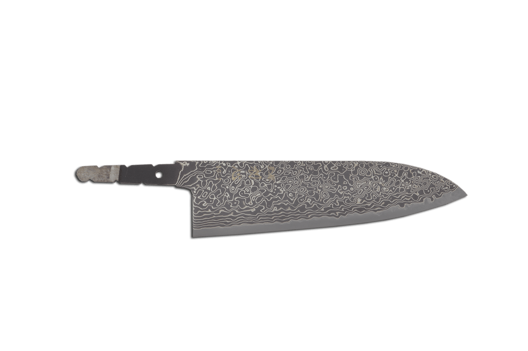 Ryuhyo Kurozome R2/SG2 Damascus Santoku 170mm (Blade Only) - Kakushin