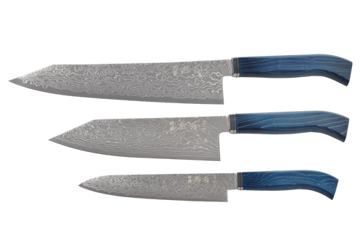 Ryuhyo Migaki R2/SG2 Damascus Western Wa-BMK 3-Pcs Knife Set - Kakushin
