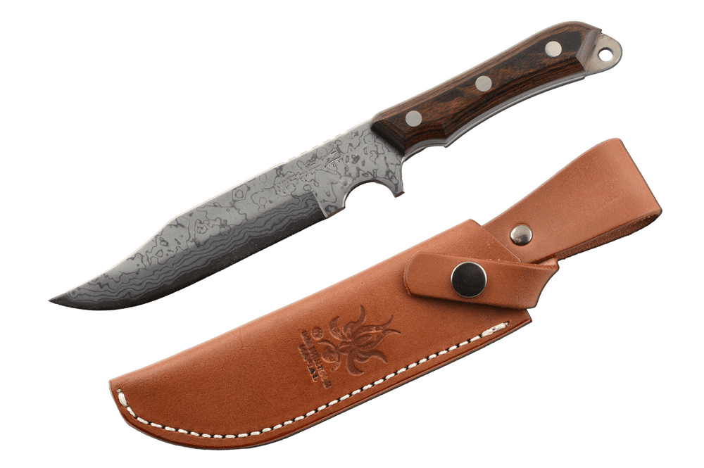 Couteau de chasse à clip extérieur Seseragi Damascus AO 125 mm