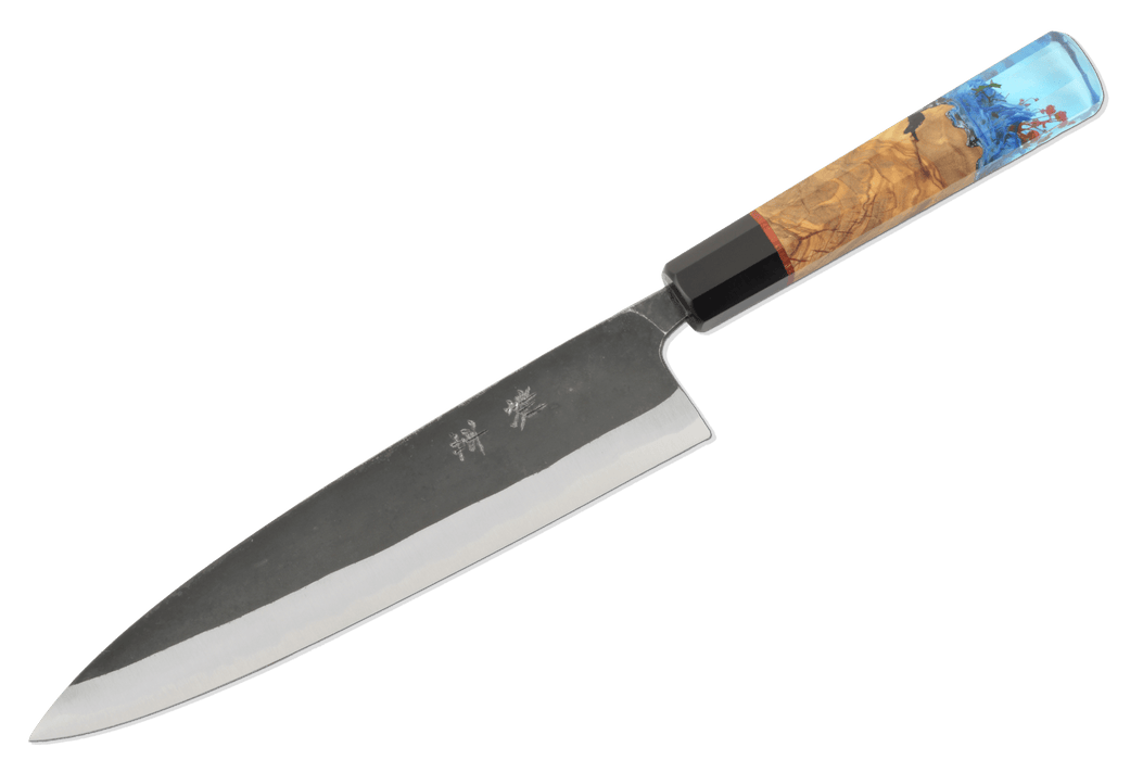 Shinka AO2 Kurouchi Custom Gyuto 210mm - Kakushin