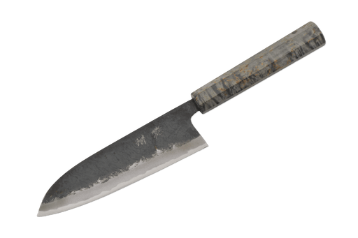 Shinka AO2 Kurouchi Grey Birch Custom Santoku 165mm - Kakushin
