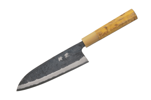 Shinka AO2 Kurouchi Yellow & Horn Custom Santoku 165mm - Kakushin