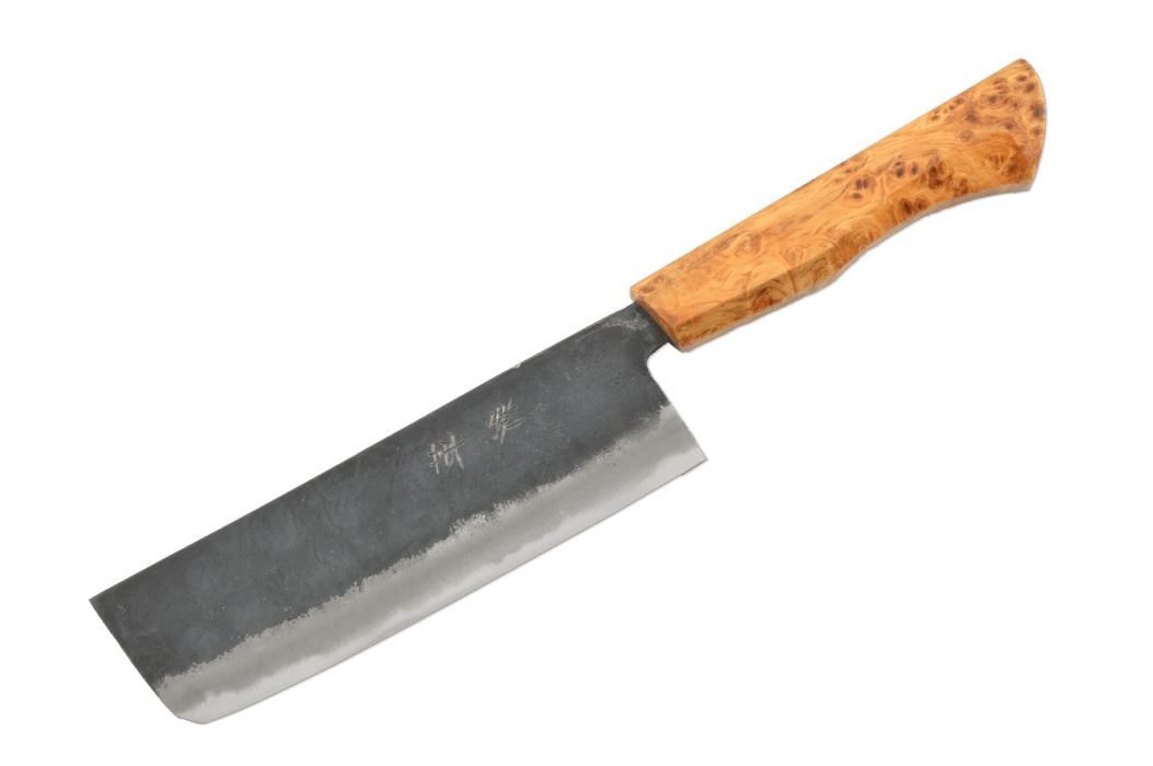 Shinka Custom Western Amboyna AO2 Kurouchi Nakiri 165mm - Kakushin